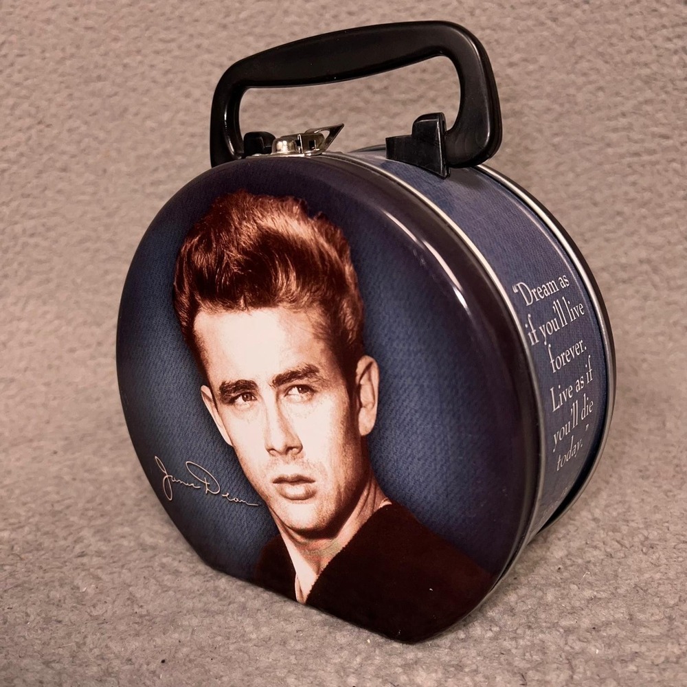 James Dean Vandor Metal‎ Purse Round Tin Tote Handbag Lunchbox Dream As If U